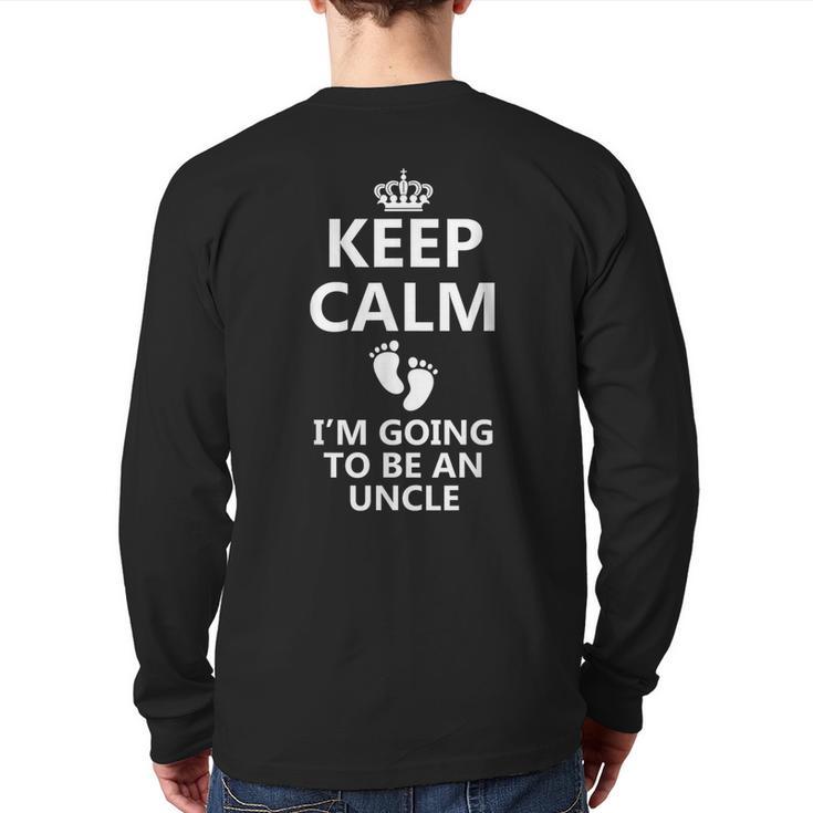 Best Uncle Art For Men Dad Pregnancy Reveal New Uncle To Be Long Sleeve T-Shirt Back Print
