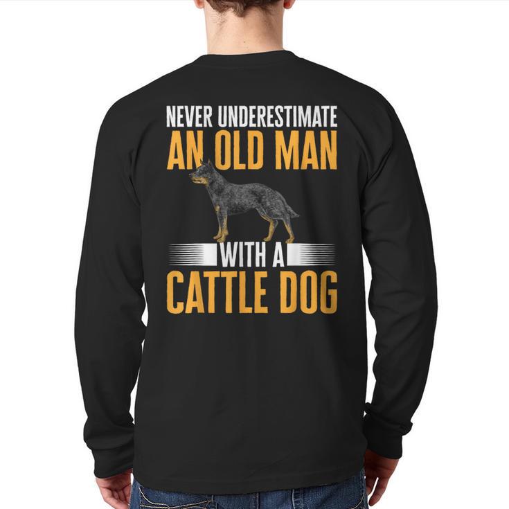 Blue Heeler Dad Australian Cattle Dog Men Long Sleeve T-Shirt Back Print
