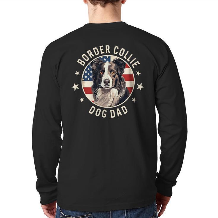 Border Collie Dog Owner For Men Border Collie Dad Long Sleeve T-Shirt Back Print