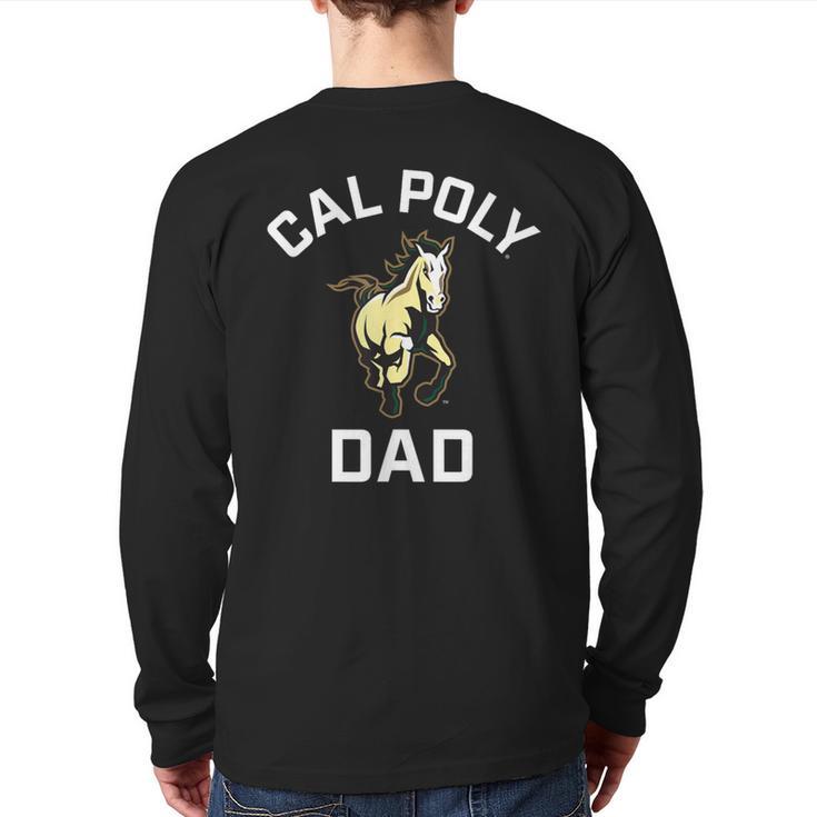 Cal Poly Mustangs Arched Dad Long Sleeve T-Shirt Back Print
