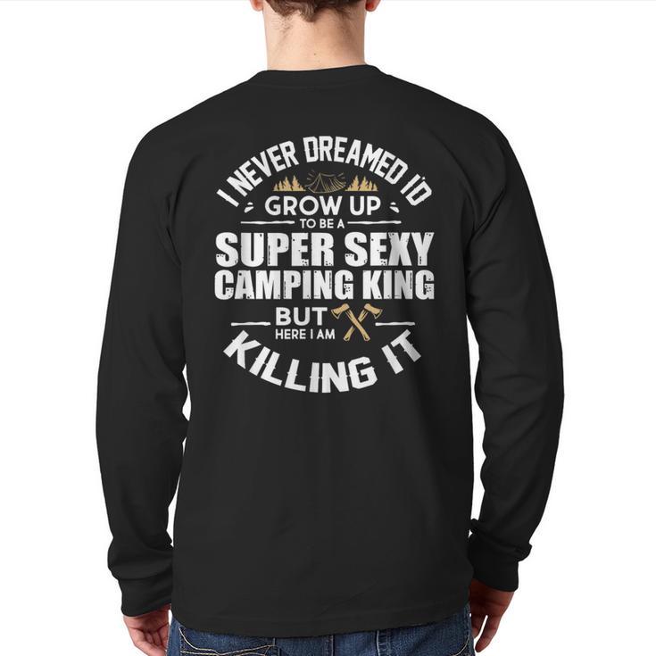 Camping Men Camper RV Camping Vacation Camping Dad Long Sleeve T-Shirt Back Print