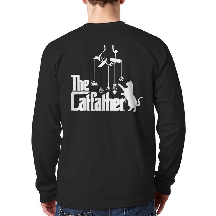 Cat Dad Life The Catfather Fathers Day Vintage Long Sleeve T-Shirt Back Print