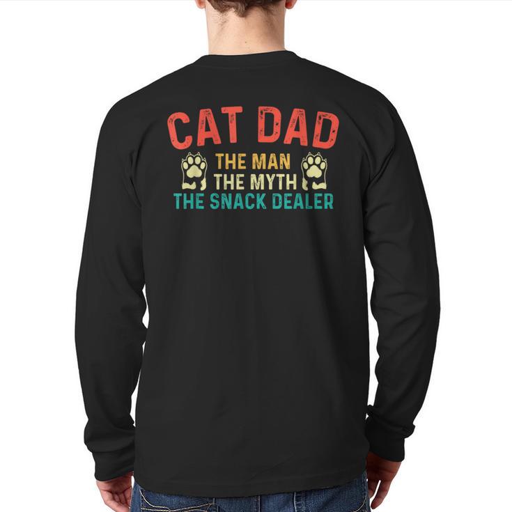 Cat Dad The Man The Myth Cat Lover Kitten Owner Kitty Long Sleeve T-Shirt Back Print