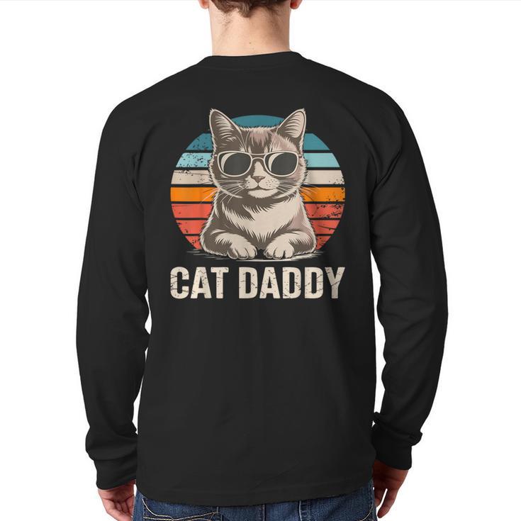 Cat Daddy Shirt Men Cat Lover Dad Fathers Day Long Sleeve T-Shirt Back Print