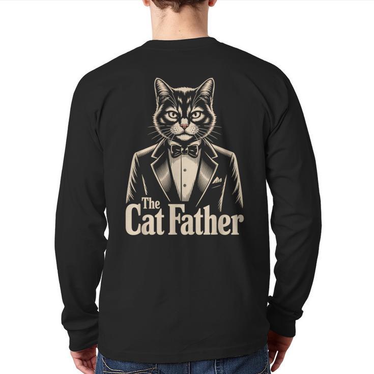Cat Lover The CatFather Cat Dad Long Sleeve T-Shirt Back Print