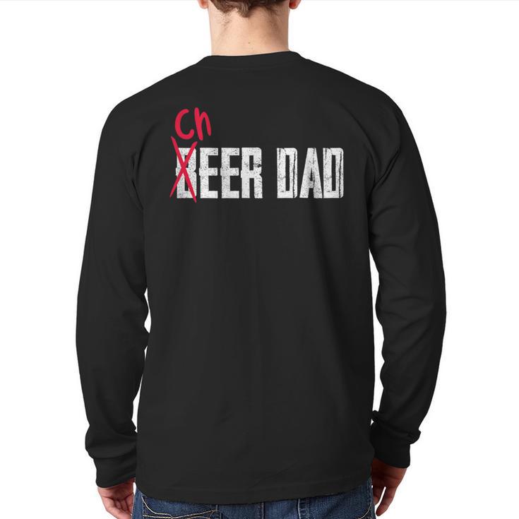 Cheer Dad Beer Dad Cheerleading Father Father's Day Long Sleeve T-Shirt Back Print