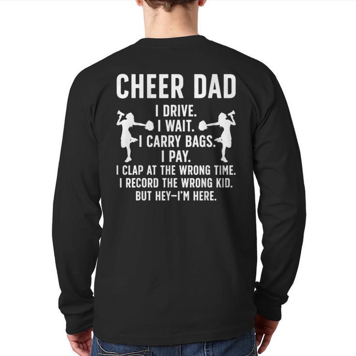 Cheer Dad Cheerleading Dad Of A Cheerleader Father Long Sleeve T-Shirt Back Print