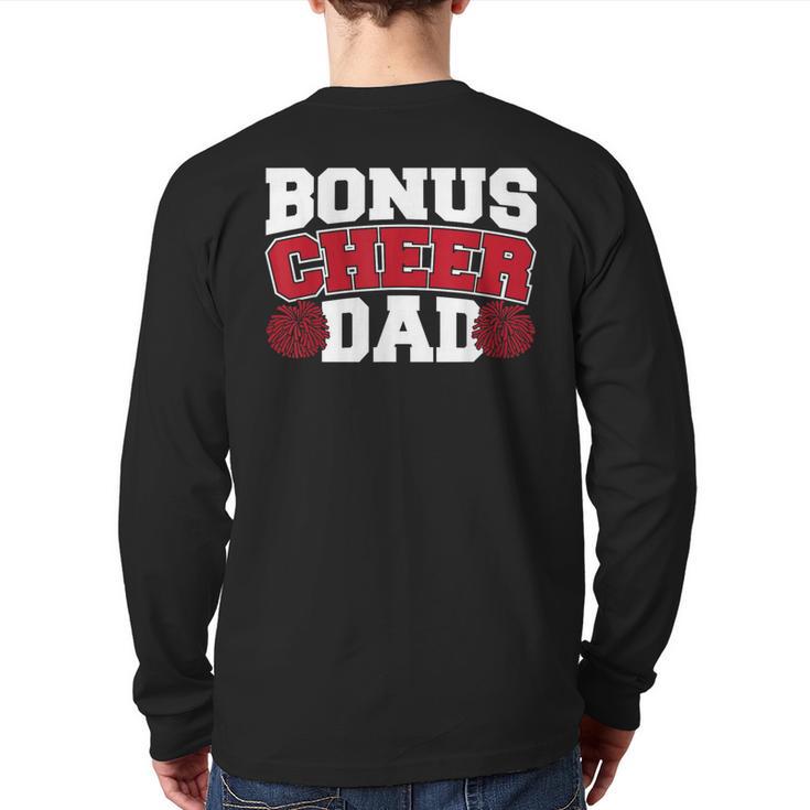 Cheer Stepdad Bonus Cheer Dad Red Long Sleeve T-Shirt Back Print