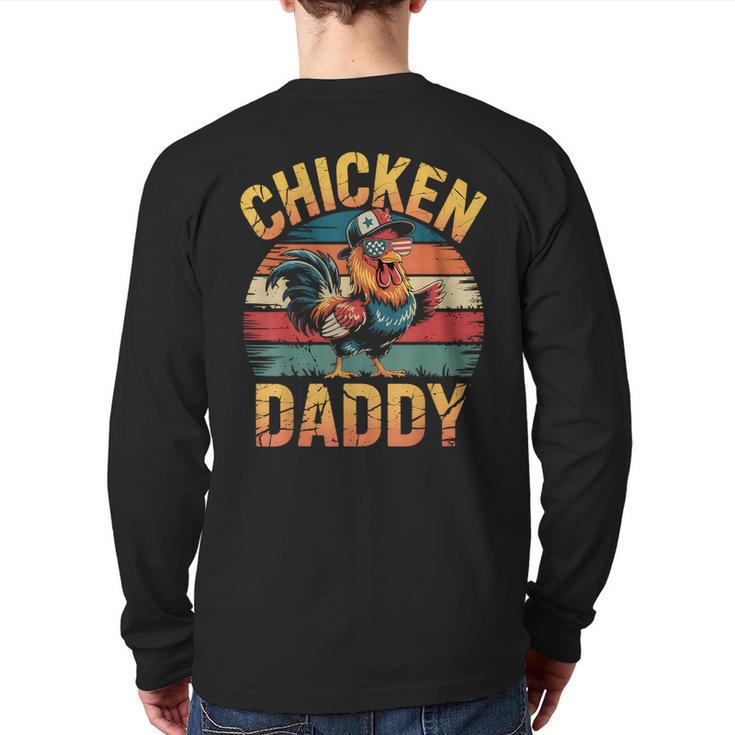 Chicken Daddy Farmer For Men Long Sleeve T-Shirt Back Print