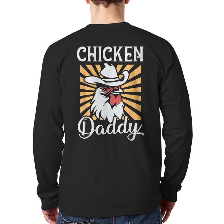 Chicken Daddy Vintage Poultry Farmer Fathers Day Long Sleeve T-Shirt Back Print