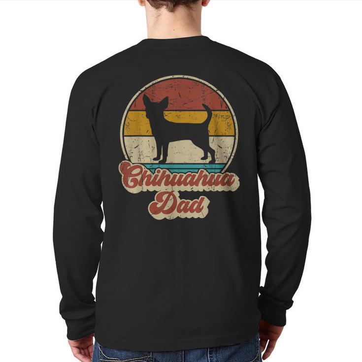 Chihuahua Dad Dog Lover Men Chihuahua Dog Vintage Long Sleeve T-Shirt Back Print