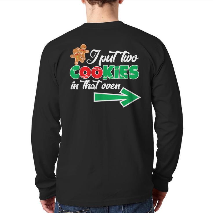 Christmas Twins Expecting Dad T-Shirt Pregnant Wife Tee Long Sleeve T-Shirt Back Print