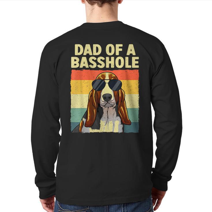 Cool Basset Hound For Men Dad Dog Basset Hound Lovers Long Sleeve T-Shirt Back Print