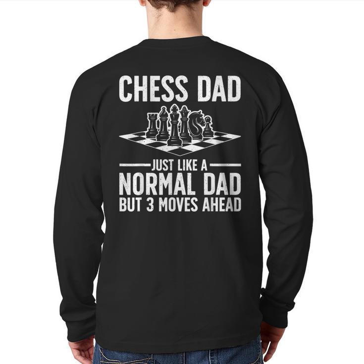Cool Chess Player Art For Men Dad Knight Chess Lovers Pieces Small Long Sleeve T-Shirt Back Print