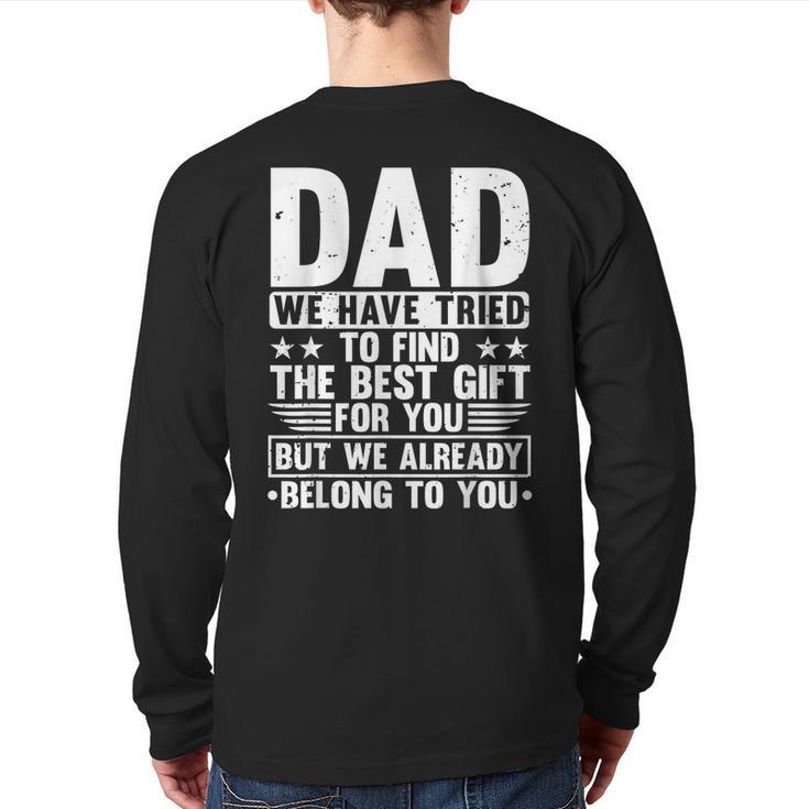 Cool Dad Art For Father Dad Stepfather From Son Daughter Long Sleeve T-Shirt Back Print