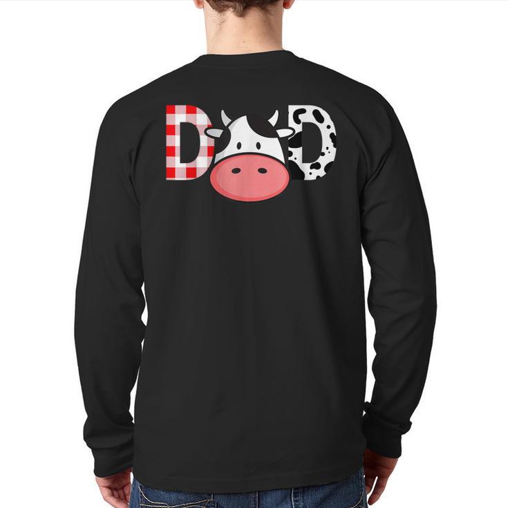 Cow Mom Or Dad Birthday Farm Birthday Party Long Sleeve T-Shirt Back Print