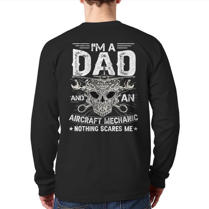 Dad Airplane Plane Aviation Aircraft Mechanic Long Sleeve T-Shirt Back Print