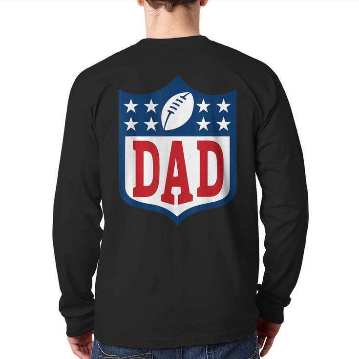 Dad American Football Happy Birthday Family Matching Retro Long Sleeve T-Shirt Back Print
