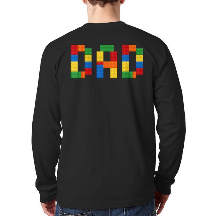 Dad Of The Birthday Boy Building Blocks Bricks Builder Long Sleeve T-Shirt Back Print