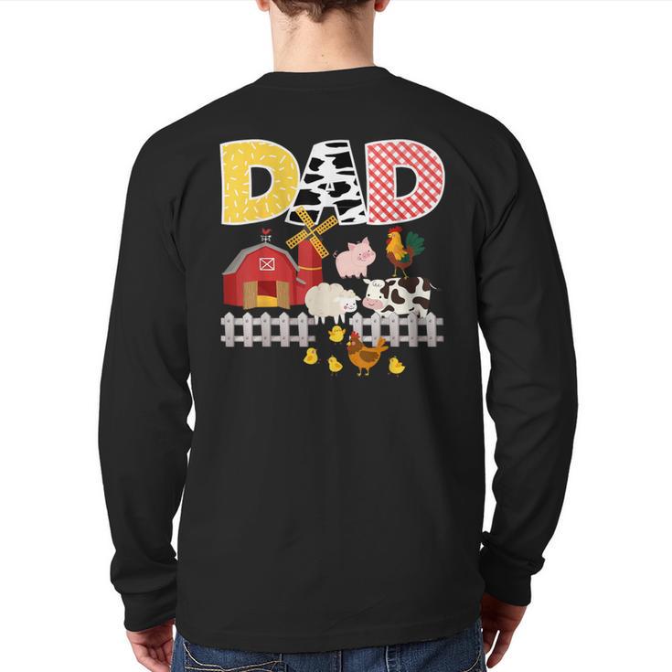 Dad Birthday Boy Farm Animal Farming Farmer Family B-Day Long Sleeve T-Shirt Back Print