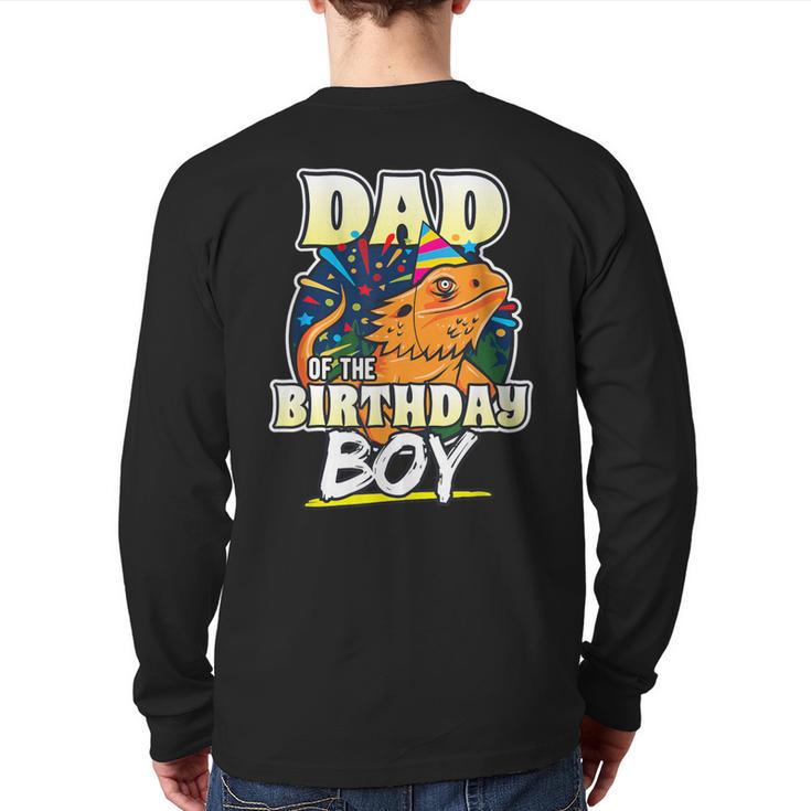 Dad Of Birthday Boy Kids Reptile Birthday Party Long Sleeve T-Shirt Back Print