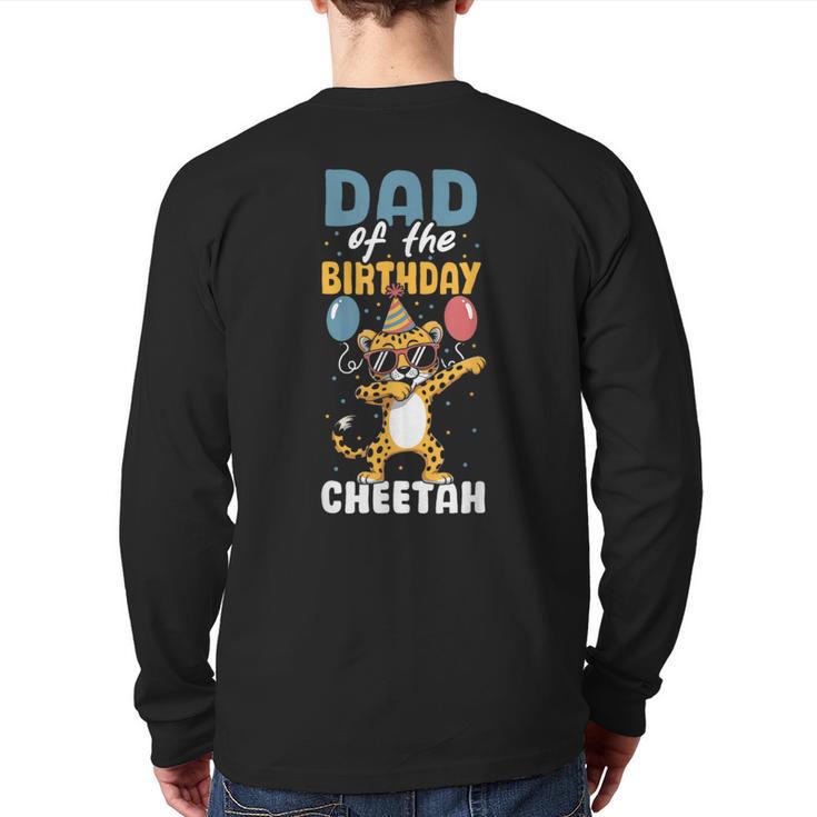 Dad Of The Birthday Girl Boy Cheetah Long Sleeve T-Shirt Back Print