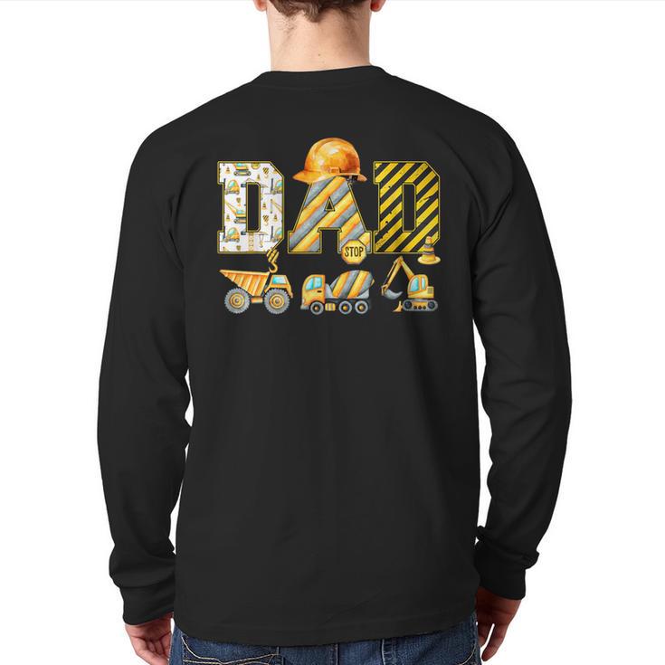 Dad Construction Excavator Kids Matching Family Party Long Sleeve T-Shirt Back Print