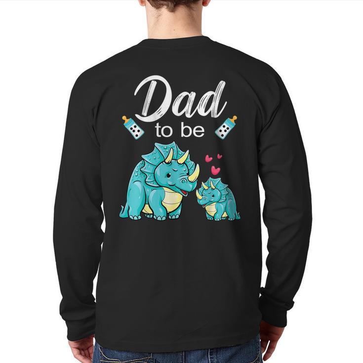 Dad To Be Dinosaur Baby Shower For Boy Long Sleeve T-Shirt Back Print