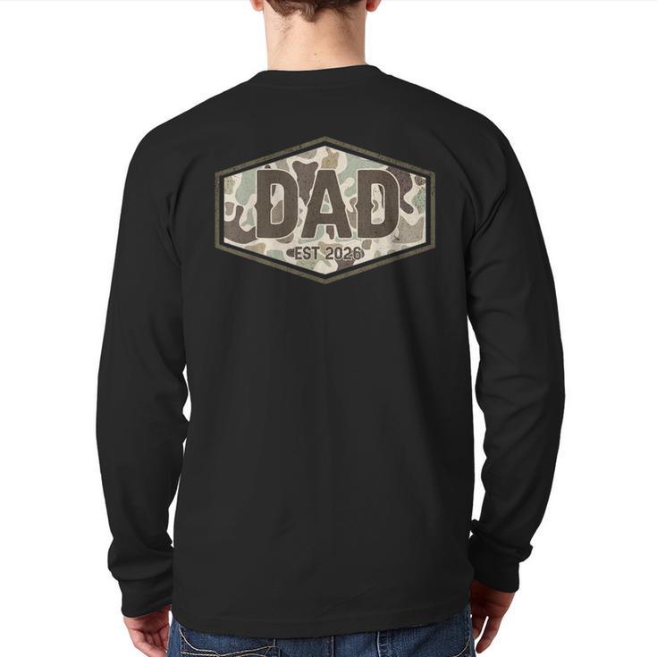Dad Est 2026 Logo Father 2026 Loading New Dad 2026 Long Sleeve T-Shirt Back Print