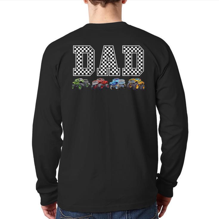 Dad Family Crew Monster Truck Lover Birthday Matching Long Sleeve T-Shirt Back Print