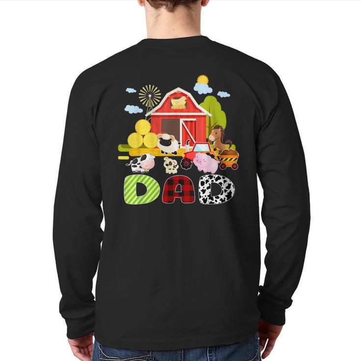 Dad Farm Animal Birthday Family Matching Party Long Sleeve T-Shirt Back Print