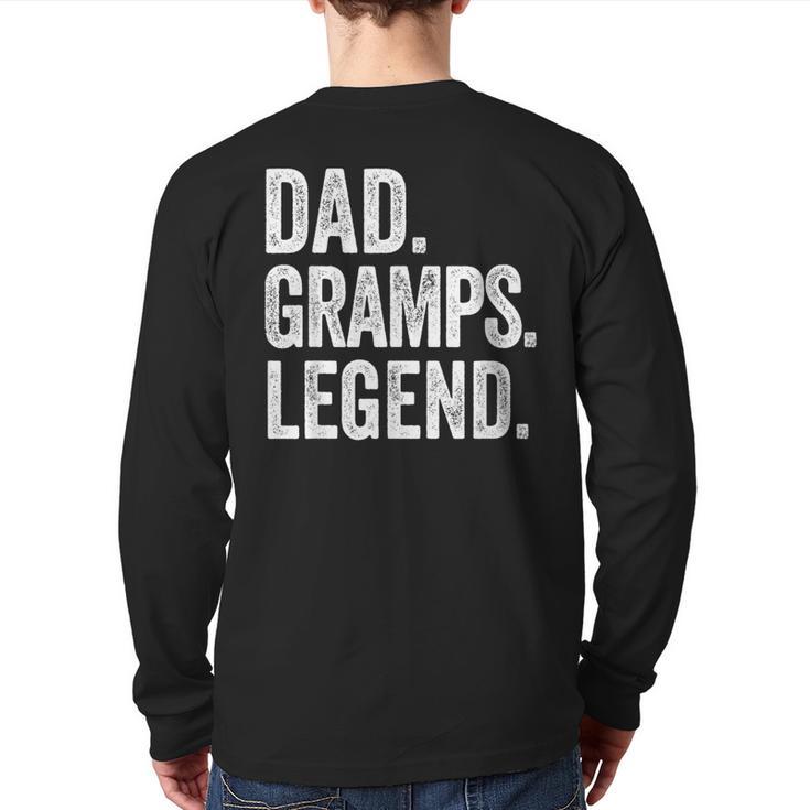 Dad Gramps Legend Vintage Distressed Bold Gramps Graphic Long Sleeve T-Shirt Back Print