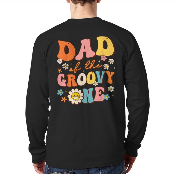 Dad Of The Groovy One 1st Birthday Pregnancy Announcement Long Sleeve T-Shirt Back Print