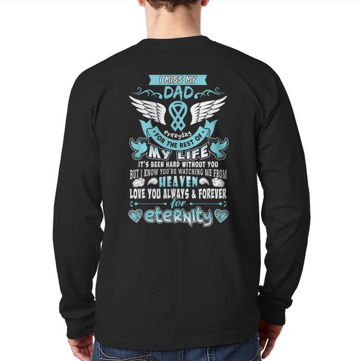Dad Is My Guardian Angel Missing Memorial Day For Men Women Long Sleeve T-Shirt Back Print