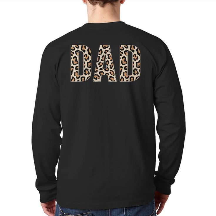 Dad Leopard Print Fathers Day Long Sleeve T-Shirt Back Print