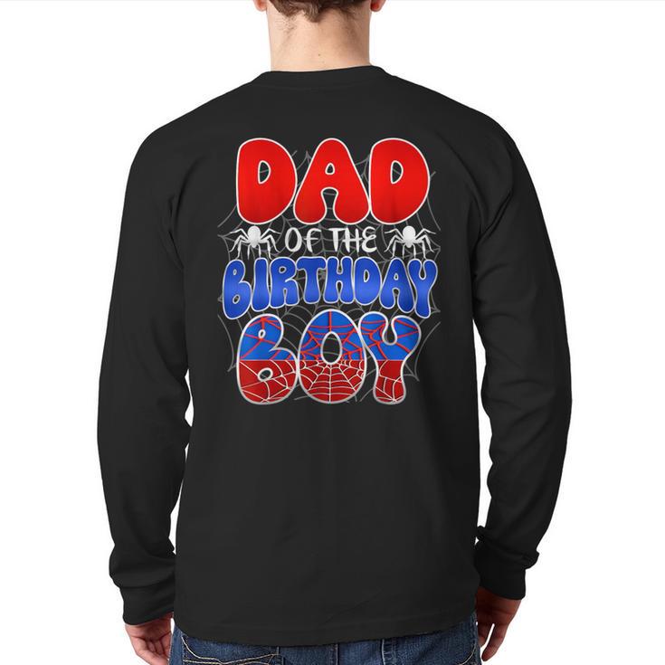 Dad And Mom Birthday Boy Spider Family Matching Long Sleeve T-Shirt Back Print