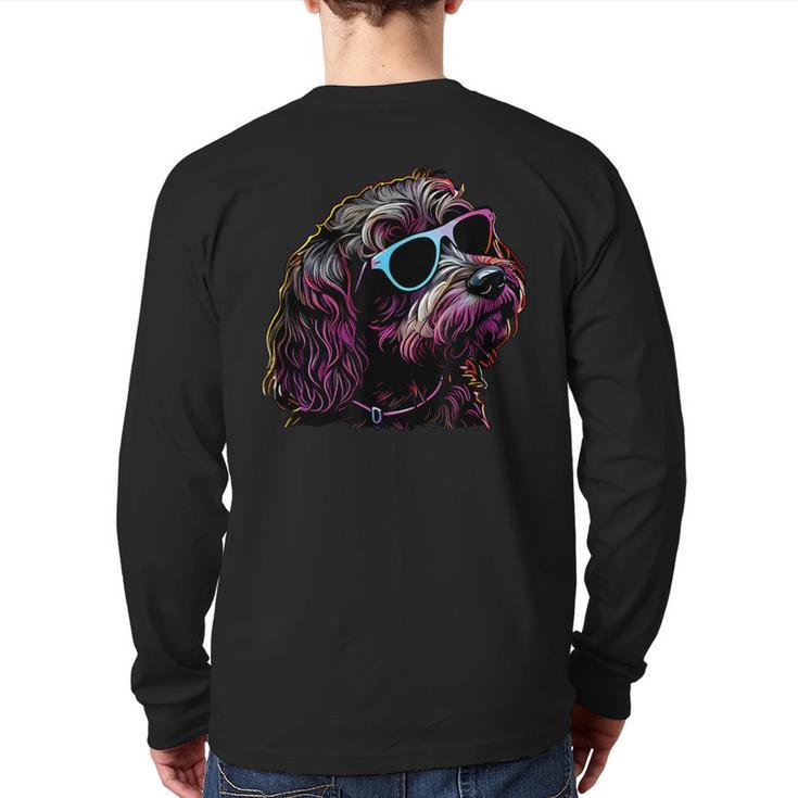 Dad Mom Cool Dog Sunglasses Cockapoo Long Sleeve T-Shirt Back Print