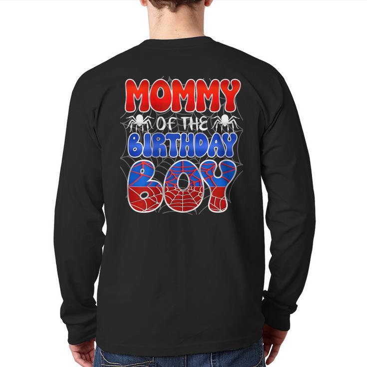 Dad And Mom Mommy Birthday Boy Spider Family Matching Long Sleeve T-Shirt Back Print