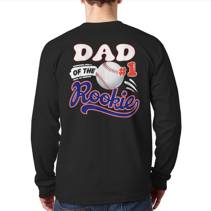 Dad Rookie Of Year 1st Birthday Baseball Theme Matching Long Sleeve T-Shirt Back Print
