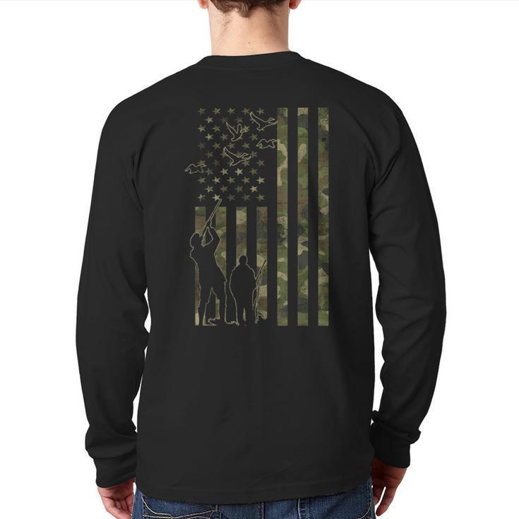 Dad And Son Duck Hunting Father And Son Matching Hunting Long Sleeve T-Shirt Back Print