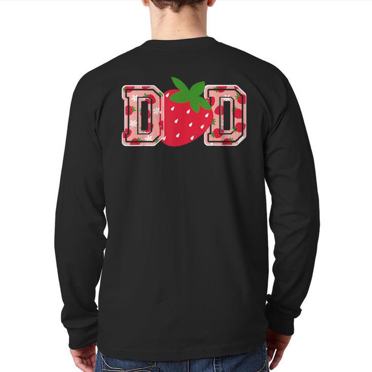Dad Strawberry Birthday Long Sleeve T-Shirt Back Print