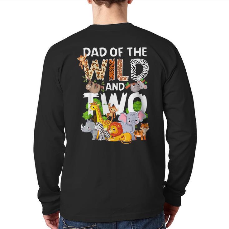 Dad Of The Wild Two Zoo 2nd Birthday Safari Jungle Animal Long Sleeve T-Shirt Back Print
