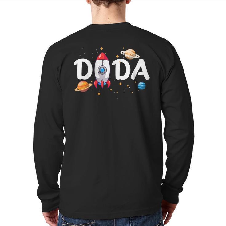 Dada Of The Birthday Boy Space Astronaut 1st Birthday Family Long Sleeve T-Shirt Back Print
