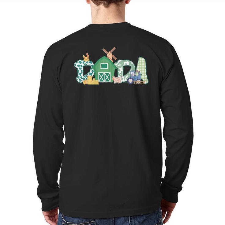 Dada Farm Animal Birthday Family Matching Party Dad Father Long Sleeve T-Shirt Back Print