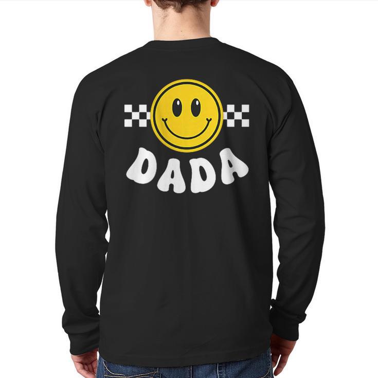 Dada One Happy Dude Birthday Theme 1st Family Matching Mom Long Sleeve T-Shirt Back Print