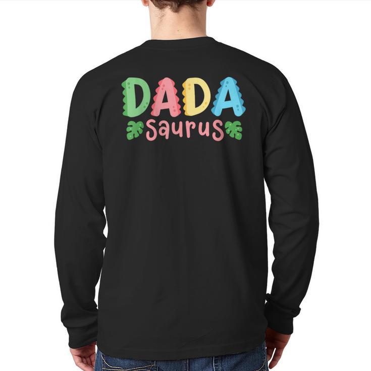 Dada Saurus Kids Dinosaur Birthday Party Family Matching Long Sleeve T-Shirt Back Print