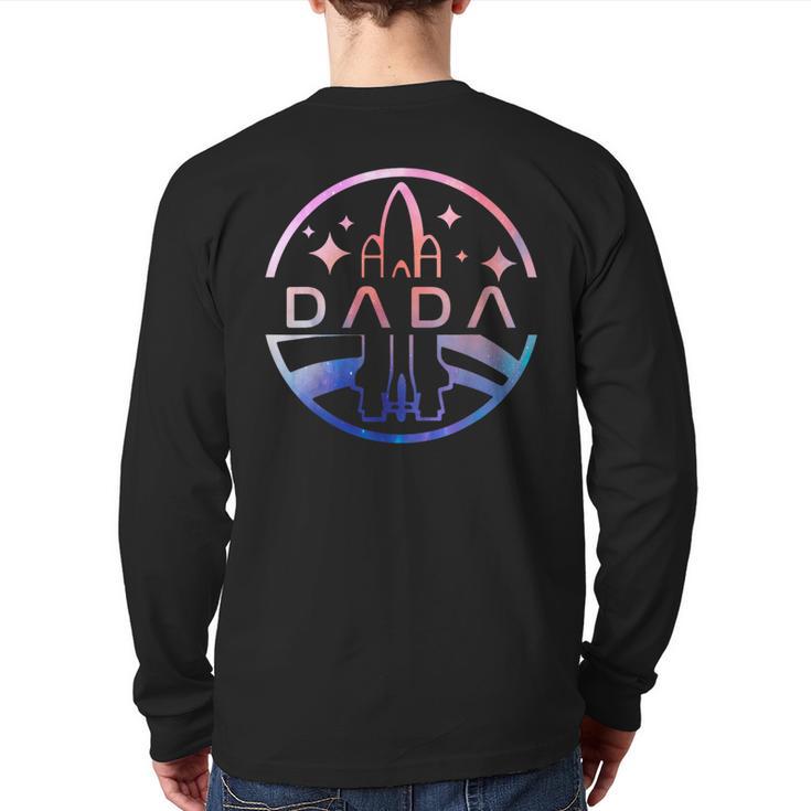 Dada Space Astronaut Rocket Birthday Party Long Sleeve T-Shirt Back Print