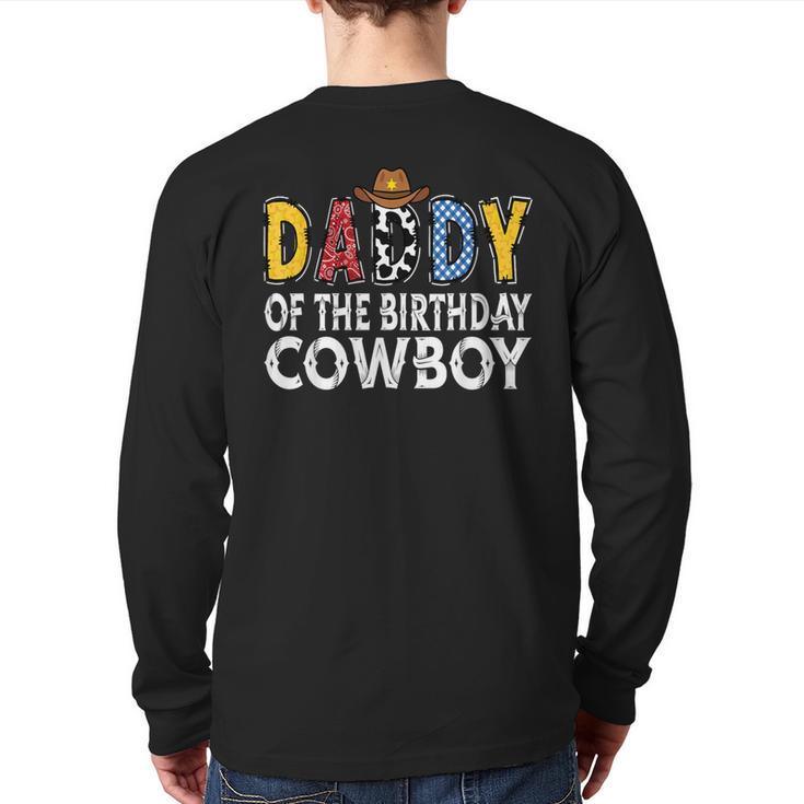 Daddy 1st Birthday Cowboy Western Daddy Birthday Boy Long Sleeve T-Shirt Back Print