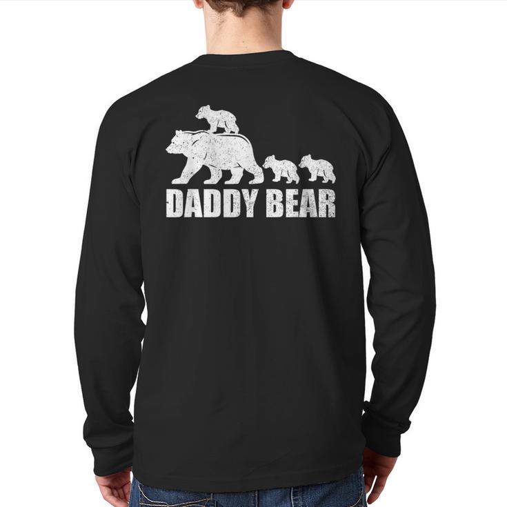 Daddy Bear 3 Cubs Shirt Daddy Bear 3 Kids Tshirt Dad 3 Kids Long Sleeve T-Shirt Back Print