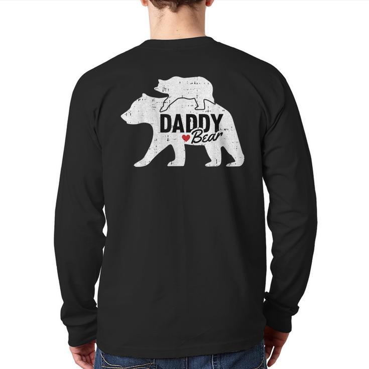 Daddy Bear Fathers Day Cute Baby Cub Papa Dad-a Pops Small Long Sleeve T-Shirt Back Print